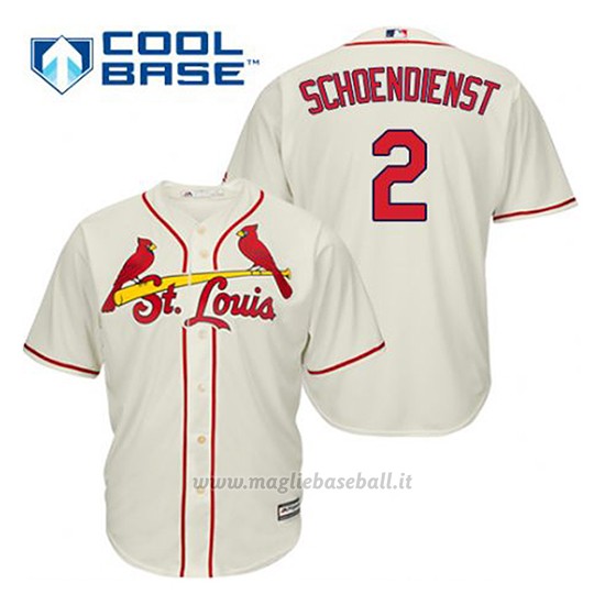 Maglia Baseball Uomo St. Louis Cardinals Rosso Schoendienst 2 Crema Alterner Cool Base